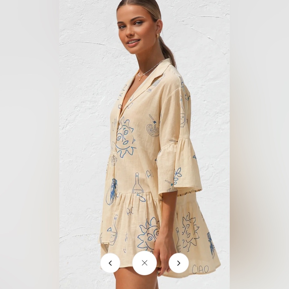 Commense Oversized Sun Print Short Dress - Size Medium - Picture 3 of 7